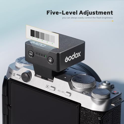 image for Godox iM20 Mini Flash, USB C Charging Built-in Battery with 5 Levels F