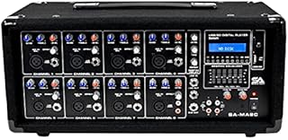 Seismic Audio - SA-MA8C - 8 Channel 400 Watt Powered PA Head Mixer with Bluetooth and Effects