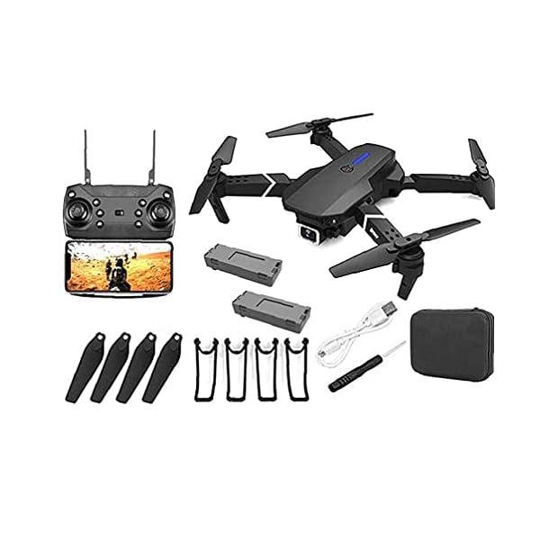 FMHCTN GPS Drone E88 Pro Faltbare GPS Drone mit 4K-Kamera für Erwachsene, Quadcopter mit Brushless Motor, Tragetasche…