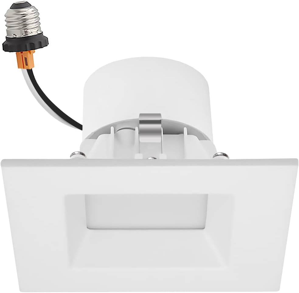 Maxxima 4 in. 5 CCT Retrofit Recessed Square LED Downlight, 800 Lumens, Color Selectable 2700K-5000K (2700K/3000K/3500K/4000K/5000K), Dimmable, 90 CRI