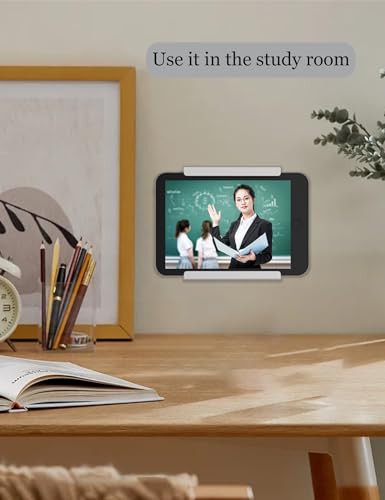 NOTMBESTM Tablet Wall Mount for ipad Mini/ipad pro/ipad air Wall Mount Tablet Holder for Samsung/Kindle/E-Reader Wall Phone Holder for iPhone Fixed by Adhesive or Screw (White)
