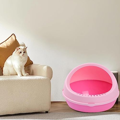 Baoblaze arenero semiabierto grande para gatos color rosa miniatura 2
