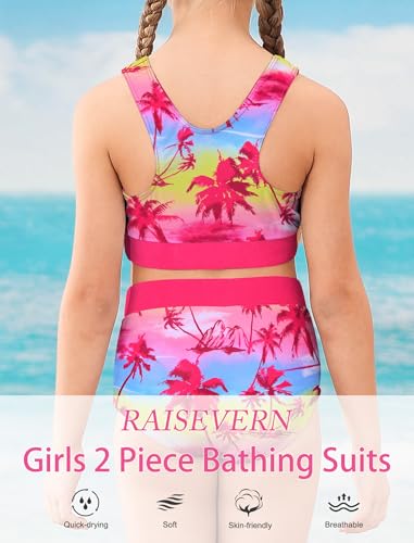 RAISEVERN Girls Swimsuit Two Piece Bathing Suit Bikini Set 5-12 Years2