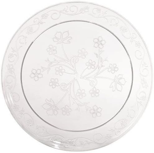 Hanna K. Signature Collection D'Vine 9" Clear Plastic Scroll Luncheon PlatesCase of 120
