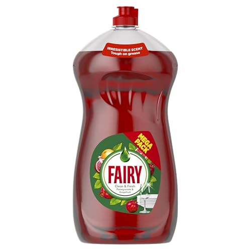 Fairy Clean and Fresh Washing Up Liquid Pomegranate and Grapefruit 1450ML, With Rich Formula For Sparkling Clean Dishes, Powerful Grease Cutting and Fantastic Fruity And Floral Scent