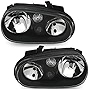 Set Headlights Compatible With Volkswagen Golf 4 1997 1998 1999 2000 2001 2002 2003 VP1648 Headlamps TFL Driver And Passenger Side Headlight Assembly Projector Front Lights Car Lamps Black LHD