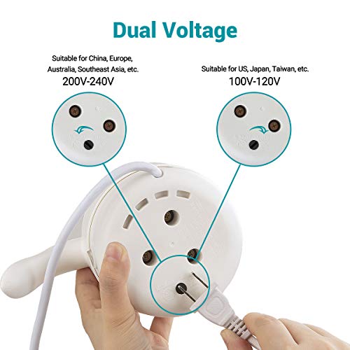 Dr. Prepare Travel Foldable Electric Kettle Portable Mini Collapsible Tea Water Boiler With Fast Heating, Food Grade Silicone, Boil Dry Protection, Dual Voltage100V-240V, White #TOP2