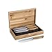 Set de cuchillos de carne Stan de 4 piezas, mangos elegantes de Madera de Olivo, longitud de la hoja de 12.5 cm, incluye caja para regalo