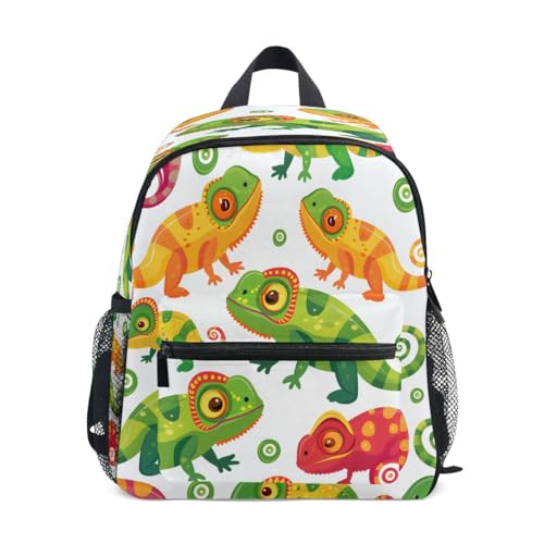 ALAZA Chameleon Cartoon Toddler Backpack Kid's School Bag Preschool Kindergarten Elementary School for Boys Girls