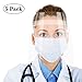 Price comparison product image [Pack of 5 ] Reusable Face Shields, Plastic Film Adjustable Transparent Clear Face Shield Visor Hat Suitable for Men and Women UK