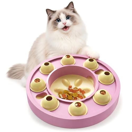 Cat-Puzzle-Toy-for-Cats-Indoor-Slow-Feeder-Bowl-for-Fast-Eaters-Interactive-Kitten-Enrichment-Pink-Toy Cat Puzzle Toy for Cats Indoor, Slow Feeder Bowl for Fast Eaters, Interactive Kitten Enrichment Pink Toy - Image 1