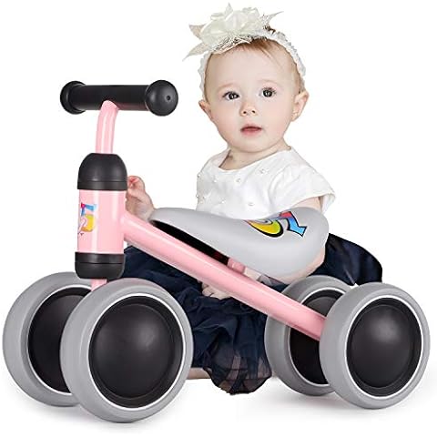 Hello-5ive Baby Balance Bike Baby Ride On Toy Indoor Outdoor No Pedals for 1-2 Year Old Boys Girls Kids Toddlers First Bike, Birthday Gift, Pink Cover