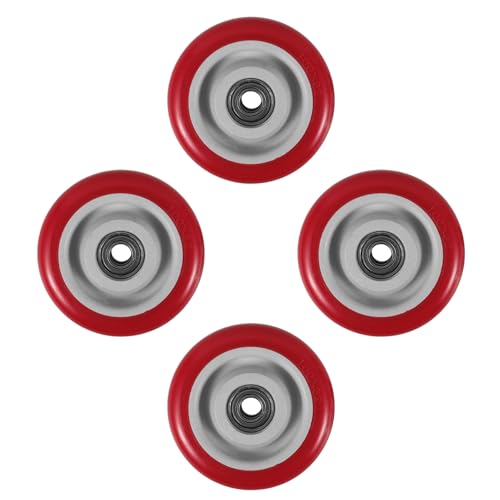 Roulettes pivotantes en PU double roulement à billes charge robuste x4
