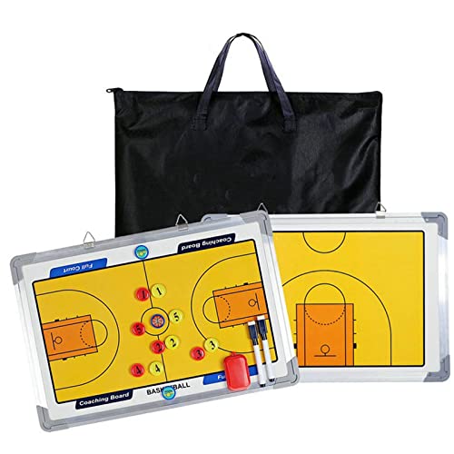 Joyeee Pizarra Táctica de Baloncesto Tablero de Entrenamiento Entrenador Magnética de Doble Cara Táctico de Baloncesto Portátil con Imanes Rotulador Borrador Accesorios para Estrategia Competencia Cover
