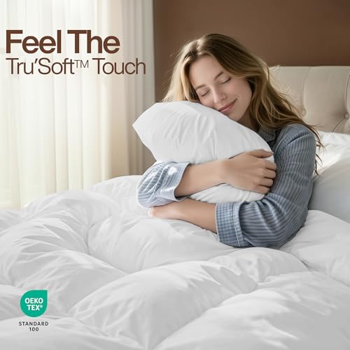 Image of Utopia Bedding Full Comforter Duvet Insert, Quilted White Comforter with Corner Tabs, Box Stitched Down Alternative Comforters Full Size 82 x 86 inches