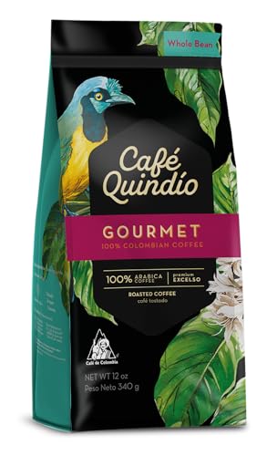 Image of Cafe Quindio Medium Roast 100% Colombian Excelso Whole Bean Arabica Coffee - Gourmet - 12 Ounce (Pack of 2)