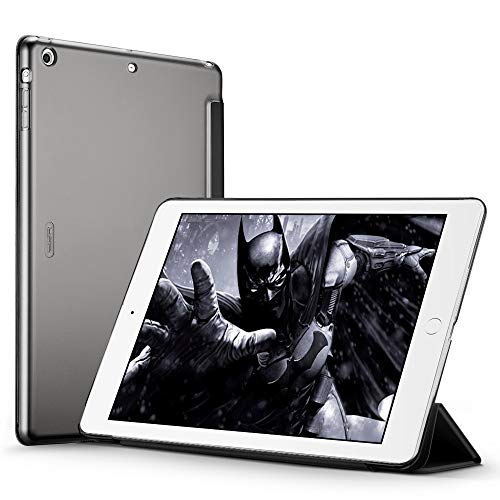 ESR Yippee Smart Case for The iPad Air, Smart Cover [Synthetic Leather] Translucent Frosted Back Magnetic Cover with Auto Sleep/Wake Function [Light Weight] for iPad 5 (Black)