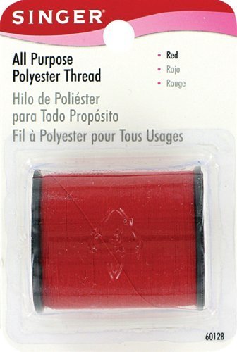 Singer 150-yard All Purpose Polyester Thread, Red by Notions - In Network
