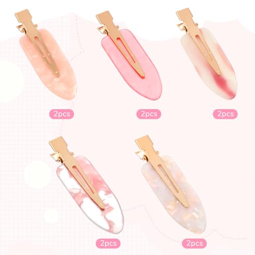 10 Pinzas para Cabello Sin Arrugas Color Rosa Brillante miniatura 2