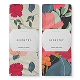 GEOMETRY Kitchen Tea Towels - Quick Dry Microfiber Dish Towels for Kitchen Roses for You, 18' x 30' 2 Pack