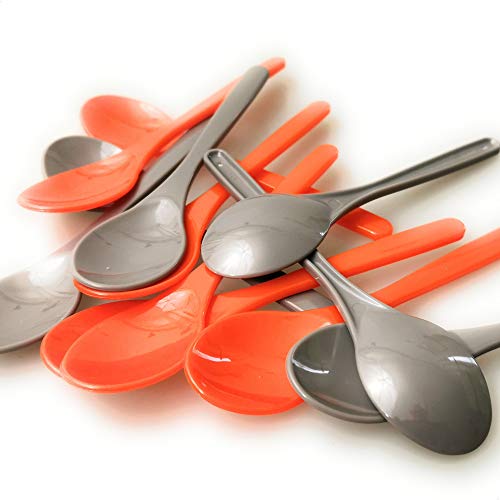 Kerafactum Cucharas de plástico naranja, cucharas de huevo, cucharas de plástico, cucharas de té, cucharas de plación… - Imagen 3