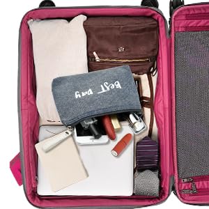 INSOUR 3 Stück Reise Kosmetiktaschen Federmäppchen Kulturbeutel Kleine Make-up-Tasche mit Reißverschluss (Dunkelblau + Hellblau + Rosa)