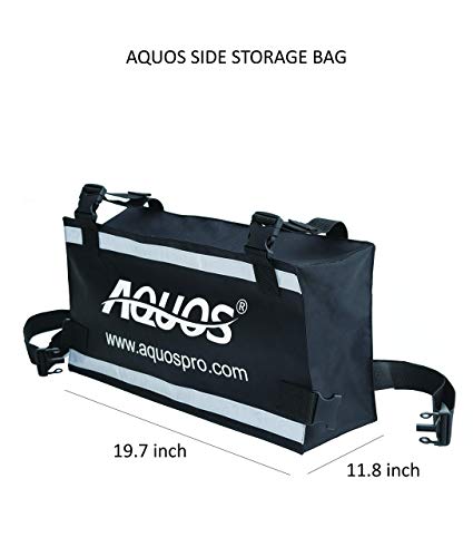 Aquos Heavy-Duty For Two 11.5Ft Inflatable Pontoon Boat With Stainless Steel Guard And Folding Seat And Haswing 12V 65Lbs Transom Trolling Motor For Fishing #TOP4