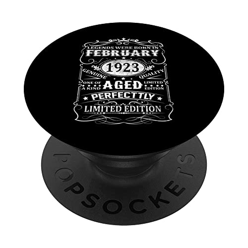 Legends Were Born in Febrero 1923 Regalos de cumpleaños número 100 PopSockets PopGrip Intercambiable