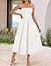 ZESICA Women's Summer Strapless Cocktail Dresses 2026 Elegant Off Shoulder Flowy A Line Wedding Guest Party Midi Dress White Medium