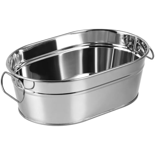 Vaguelly Stainless Steel Seafood Barrel Container Seafood Bucket Tableware for Hotel Restaurant and Home Use 8.85 X 6.02 X 3.14 in Large Capacity Easy to Clean by Vaguelly - Used condition - US$15.00