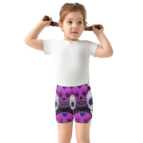 Sugar Skulls Toddler Biker Shorts for Girls 4t Under Shorts for Dresses Cotton Baby Summer3