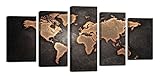 Ardemy World Map Wall Art Canvas Antiquated Vintage Picture Abstract Globe Map of the World Painting...