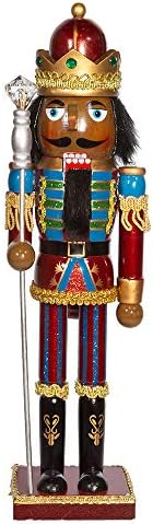 Kurt S. Adler Regal Black African American King with Crown Wooden Christmas Nutcracker 15 Inch