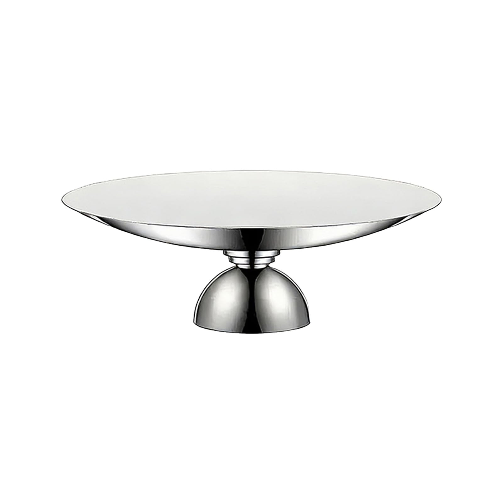 JAMNGHB Stainless Steel Fruit Tray Stand with Pedestal Base, Round Dessert Serving Plate for Tabletop and Fruit Display Dessert Plate Platter Pastry Holder Candy Tea Tray Appetizer Display Serving