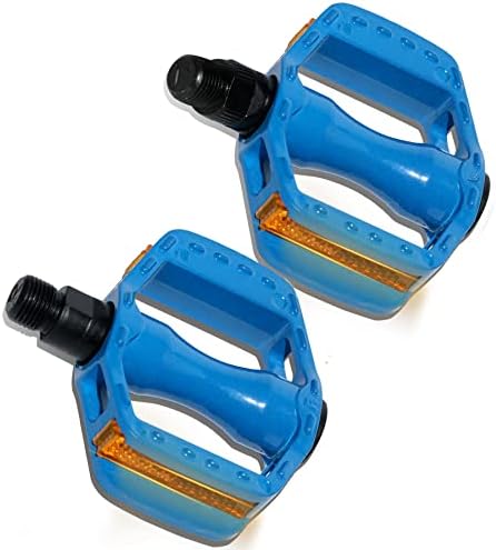Kids Bike Pedals with 1/2 Inch Spindle Aluminum Alloy Youth Sized Bicycle Pedal Ultra Strong for 12 14 16 18 20 inch Children Bike, Blue - 1 Pair
