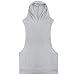 YiZYiF Men's Hooded Gym Tank Tops Bodybuilding Stringer Muscle Workout Shirts Grey Large