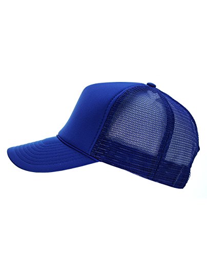 Image of NYFASHION101 Plain Mesh Trucker Hat - Breathable 6-Panel Daily Snapback Cap, Customizable Ideal for DIY Embroidery & Patches