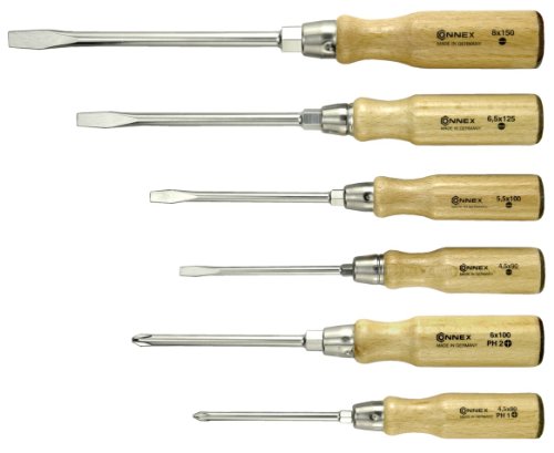Connex COX321206 Jeu de tournevis avec poignée en bois; 6 pièces