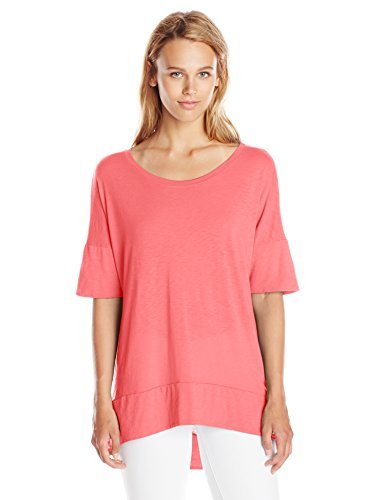 Michael Stars Women's Luxe Slub Elbow-Sleeve Scoop-Neck Hi-Low Tunic