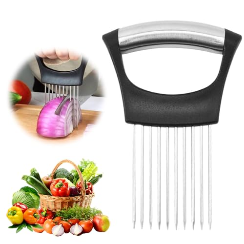 2025 New Onion Holder for Slicing, Stainless Steel Onion Slice Ho...