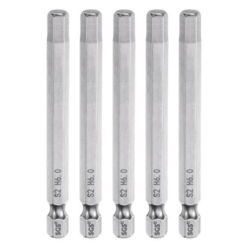 HARFINGTON 5pcs Hex Head Wrench Drill Bit 6mm (H6) Metric 1/4