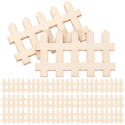 SEWOART Mini Wooden Picket Fence 1.92 X 1.18 Inch Miniature