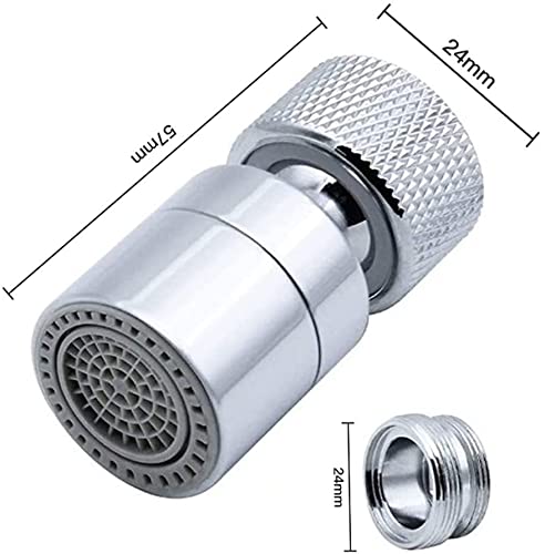 Marvelously Sink Aerator Non-Slip Stainless Steel 2 Bubbling Modes 360-Degree Filter Swivel Faucet Sprayer With Nozzle Adapter Suitable For All Faucets Silver 6.7 X 3.3 X 2.7 Cm; 80 Grams #TOP1