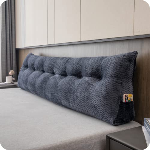 Zoemo Large Bolster Triangular Headboard Wedge Backrest Positioning Support Bed Rest Reading Pillows Headboard Wedge Pillows for Day Bed Bunk Bed with Removable Cover