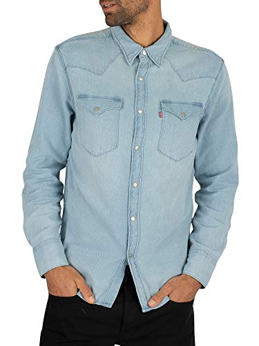 Levi's de los Hombres Camisa Occidental de Barstow, Azul, XL