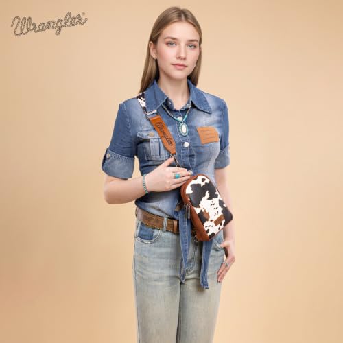Image of Wrangler Small Sling Bag for Women Leather Crossbody Bags Purse Fanny Packs