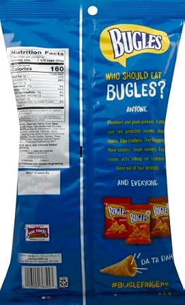 Bugles Crispy Corn Snacks, Hidden Valley Ranch Flavor, Snack Bag, 7.5 oz