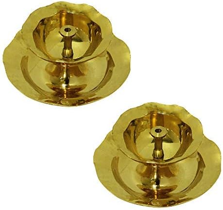 phareLamp Presents Traditional Brass Lehar Deep/Traditional Puja Diya/Pooja Oil Lamp - Pack of 2#A097