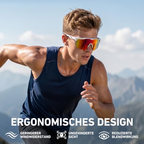 HAAYOT Schnelle Brille, Sportbrille, Fahrradbrille für Herren und Damen – 24g leichter TR-90-Rahmen, polarisiert und UV400… – Ansicht 8