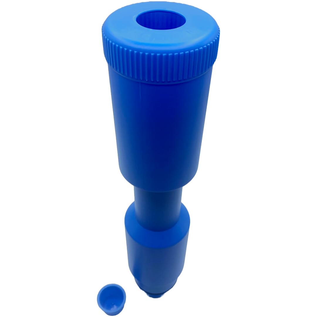 Poolzilla Lot de 2 bouchons d'hiver bleus pour skimmer – Piscine au-dessus et enterrée, protection de glace de 41,5 cm pour écumoires filetées de 3,8 cm et 5,1 cm avec valve de soufflage